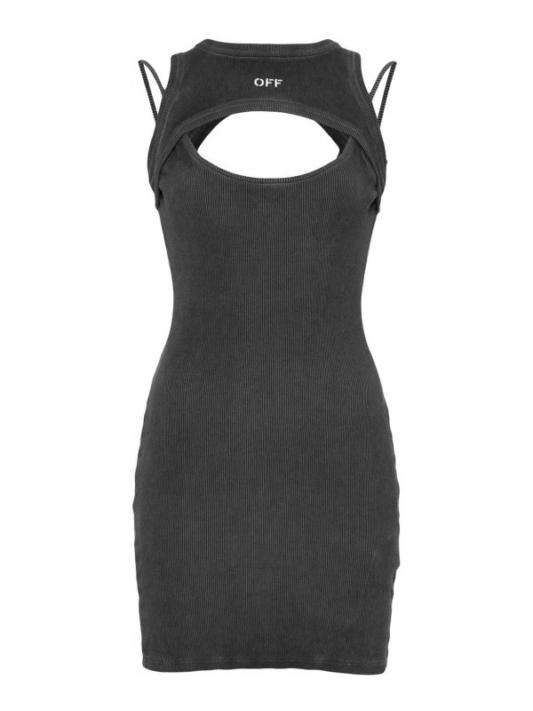 OFF-WHITE: short dresses - Black short dress