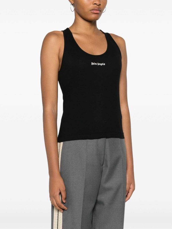 Palm Angels: Tops & Tank tops online - Logo Ribbed Tank Top