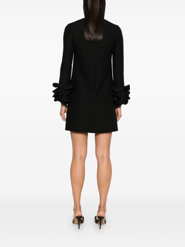 VALENTINO GARAVANI: knee length dresses online - Wool And Silk Blend Embroidered Dress