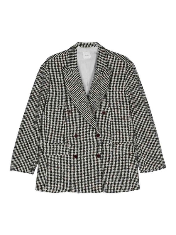 ALYSI: short coats - Wool Blend Double-Breasted Coat
