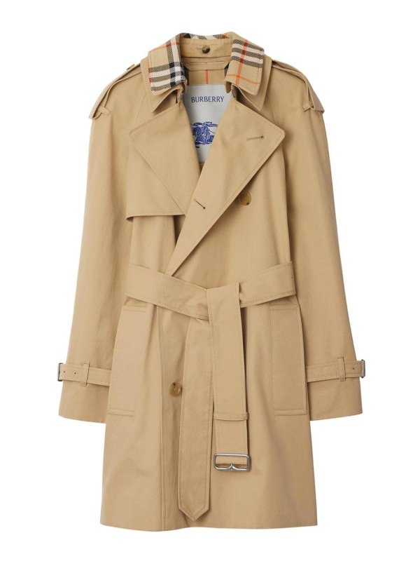 BURBERRY: short coats - Cotton Trench Coat