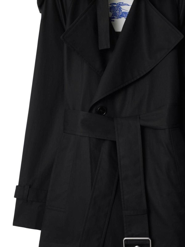 BURBERRY: short coats online - Cotton Trench Coat
