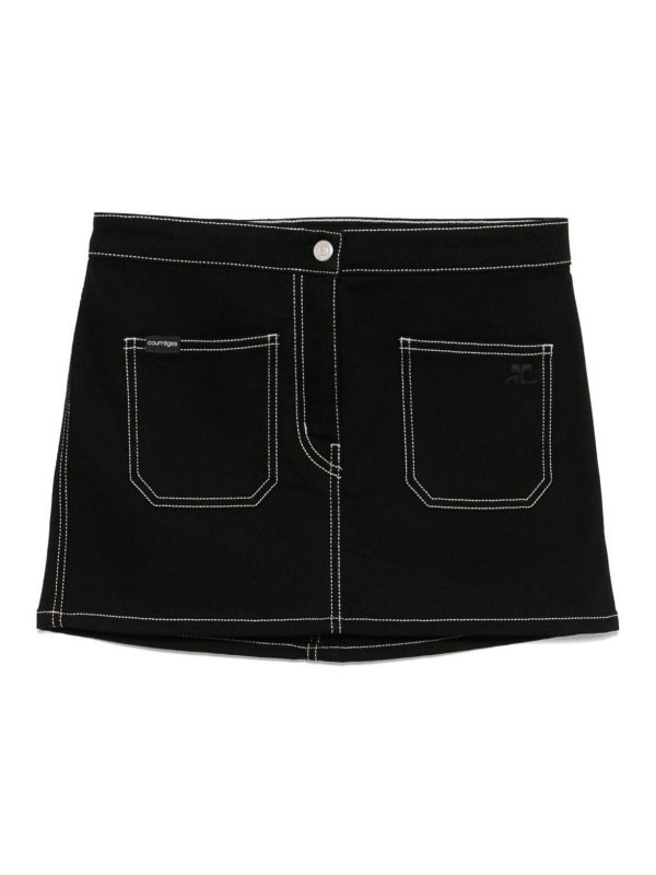 Courreges: Mini jupes - Mini Jupe - Noir