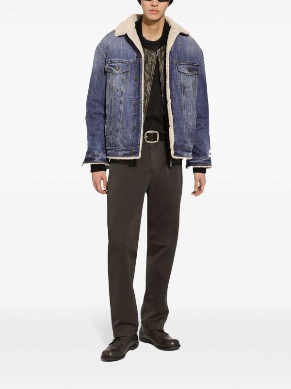 DOLCE & GABBANA buy online Shearling Denim Jacket