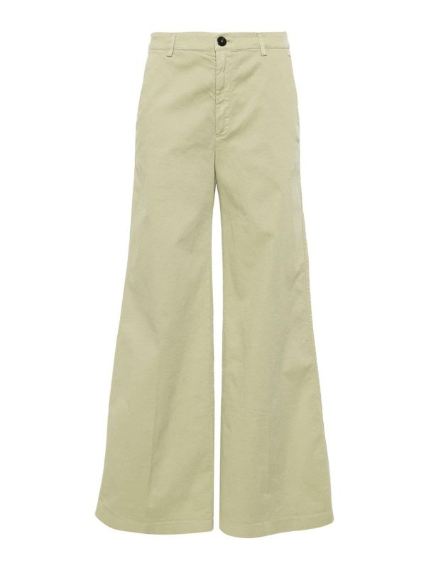 FORTE FORTE: pantaloni casual - Pantaloni a gamba larga in cotone