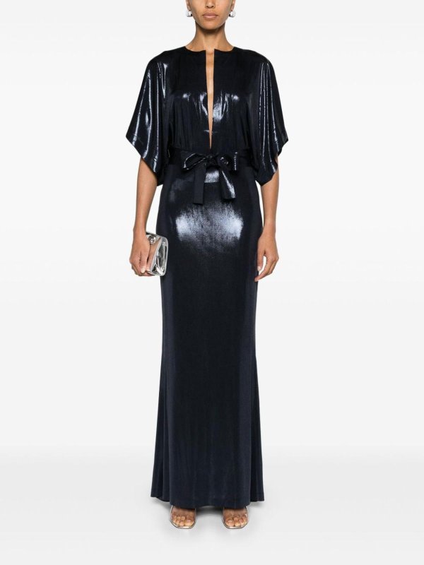 マキシドレス - ブルー shop online: Norma Kamali