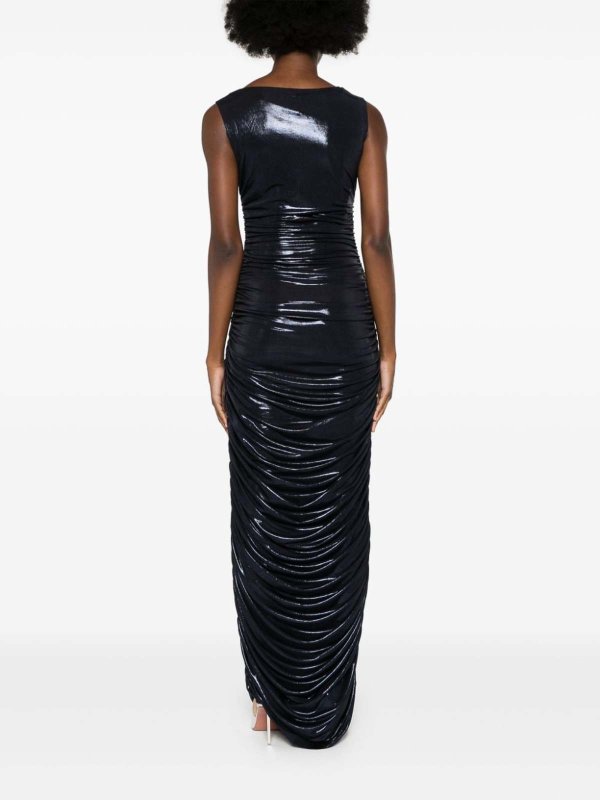 マキシドレス - ブルー shop online: Norma Kamali