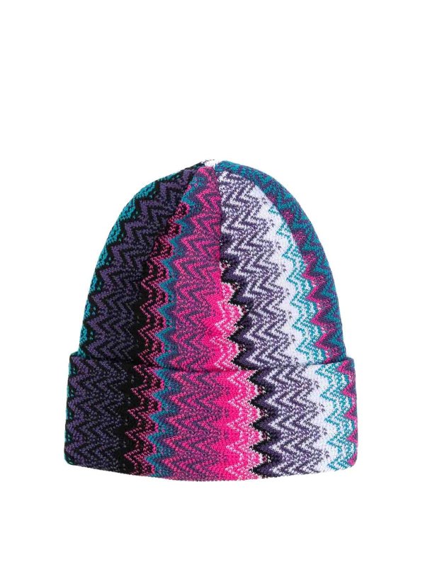 MISSONI: beanies - Zig Zag Wool Beanie