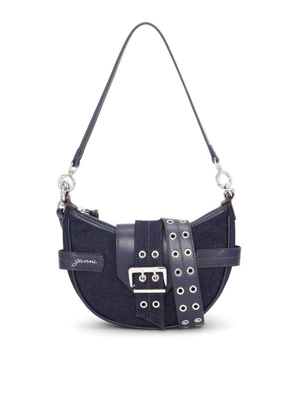 GANNI: cross body bags - Bucky Small Nylon Crossbody Bag