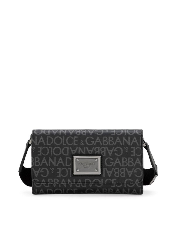 DOLCE & GABBANA: cross body bags - Allover Logo Crossbody Bag