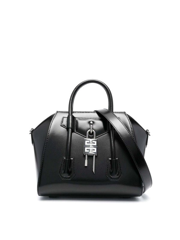 GIVENCHY: totes bags - Antigna Lock Mini Leather Handbag