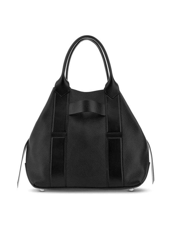 HOGAN: cross body bags - Script Medium Leather Tote Bag