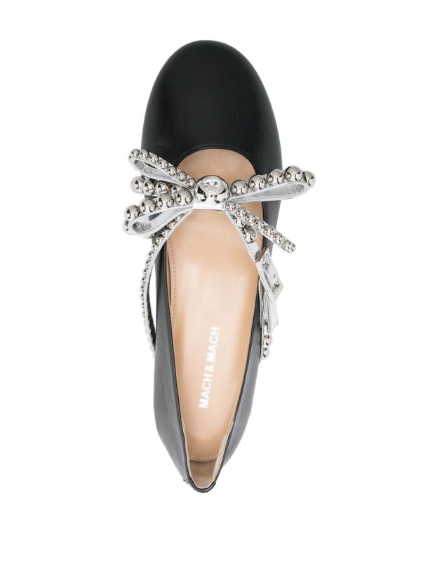 The Best Shops MACH & MACH: flat shoes - Crystal Studs Leather Ballets