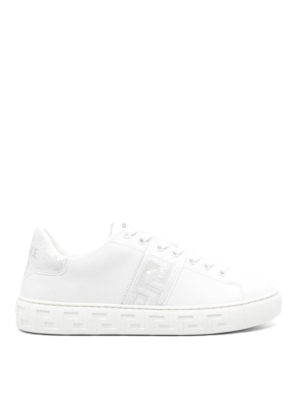 VERSACE: trainers - Greca Sequined Sneakers