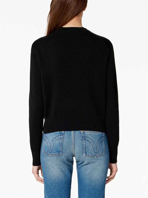 Rundhalspullover - Schwarz shop online: AMI PARIS