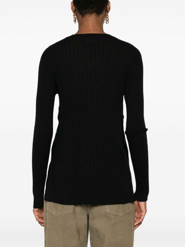 Ribbed crew neck sweater shop online: LISA YANG