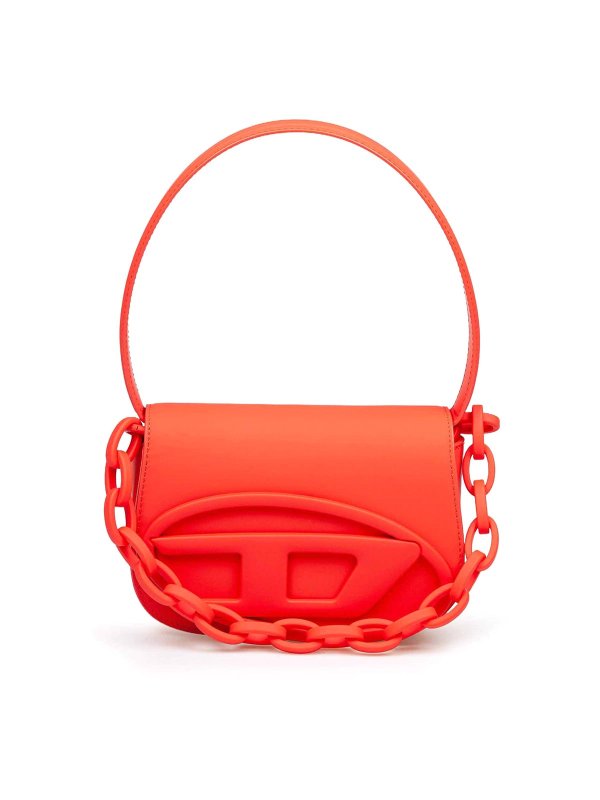 DIESEL: cross body bags - 1Dr Shoulder Bag In Matte Red Leather