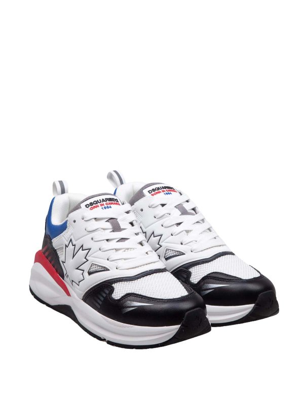 DSQUARED2: sneakers online - Sneakers Dash In Pelle E Tessuto Multicolor