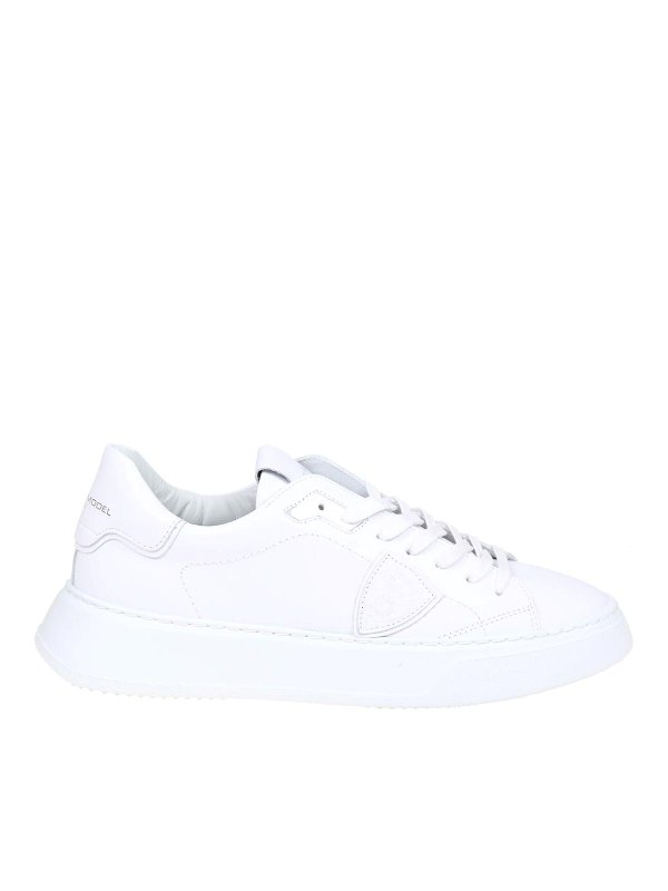 PHILIPPE MODEL: trainers - Temple Low Sneakers In White Leather