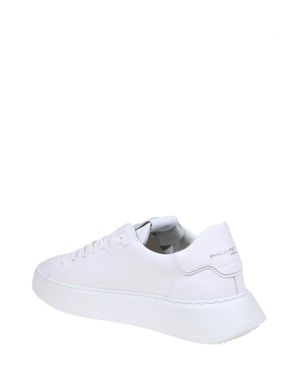 Temple Low Sneakers In White Leather shop online: PHILIPPE MODEL
