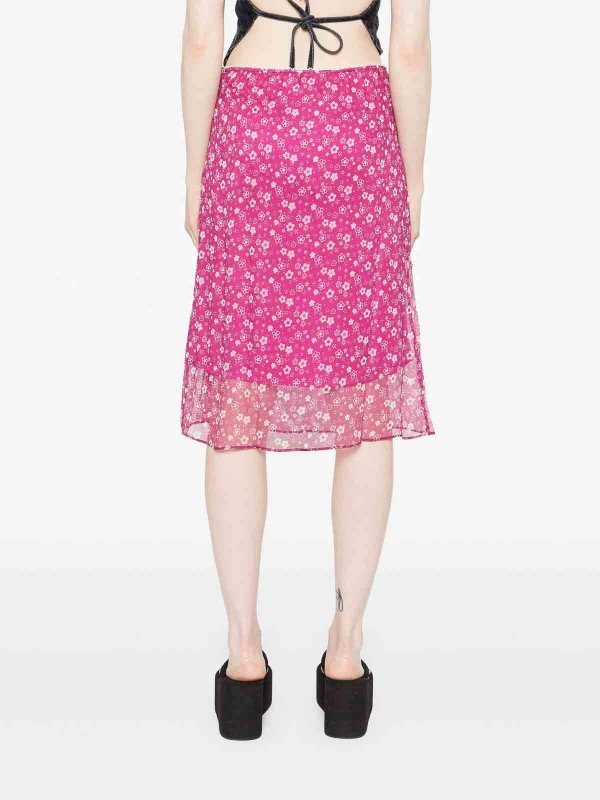 膝丈/ミディスカート - フクシア shop online: CORMIO