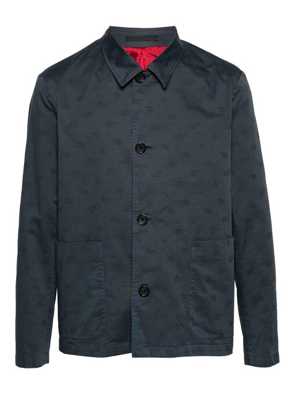 PAUL SMITH: casual jackets - Monogram-Jacquard Shirt Jacket