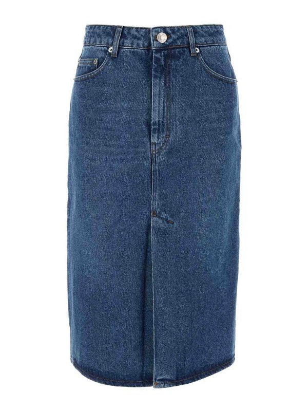 AMI PARIS: Knee length skirts & Midi - Pencil Denim Skirt