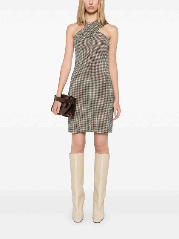 Courreges: short dresses online - Criss-Cross Jersey Mini Dress