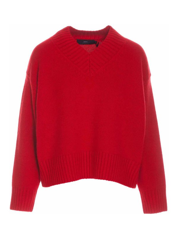 ARCH4: Suéteres con cuello pico - Suéter Cuello Redondo - Rojo