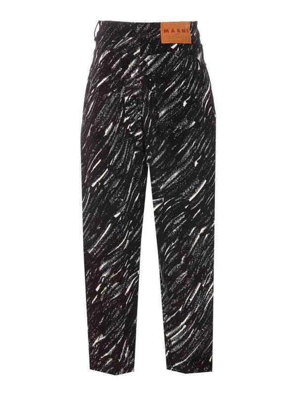 Marni: Trousers Shorts online - Crayon Print Wide Denim Pants