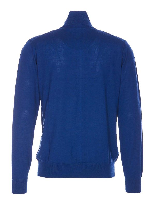 Paolo Pecora: cardigans online - Blue Sweater High Neck