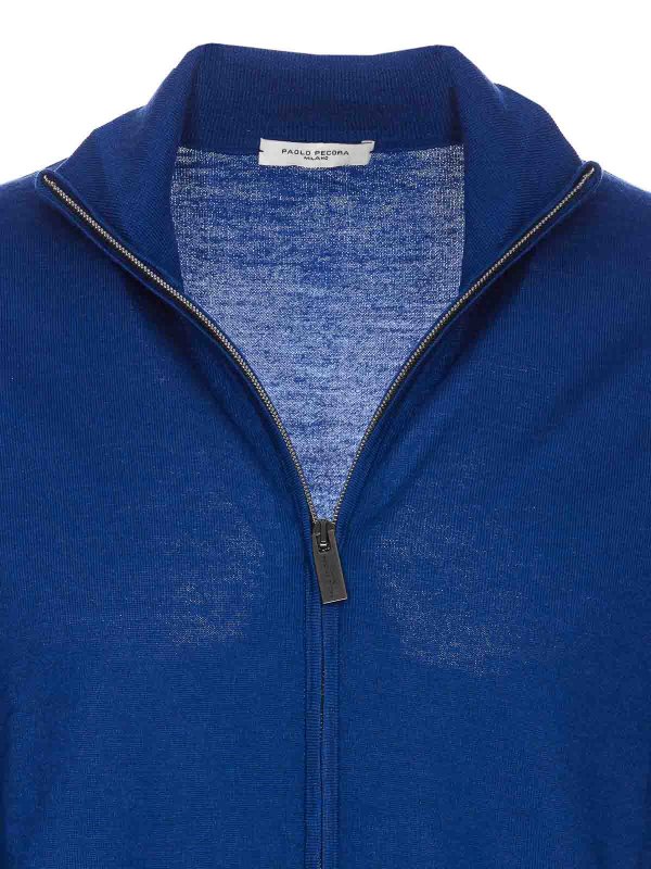 Blue Sweater High Neck shop online: Paolo Pecora