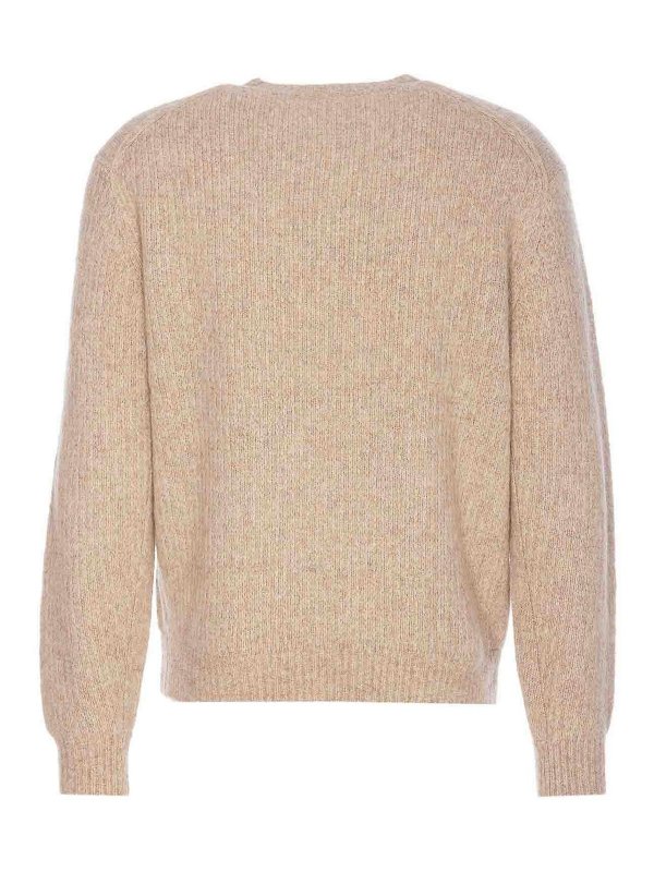 SUNFLOWER: crew necks online - Beige Yak Sweater Crewneck Long Sleeves