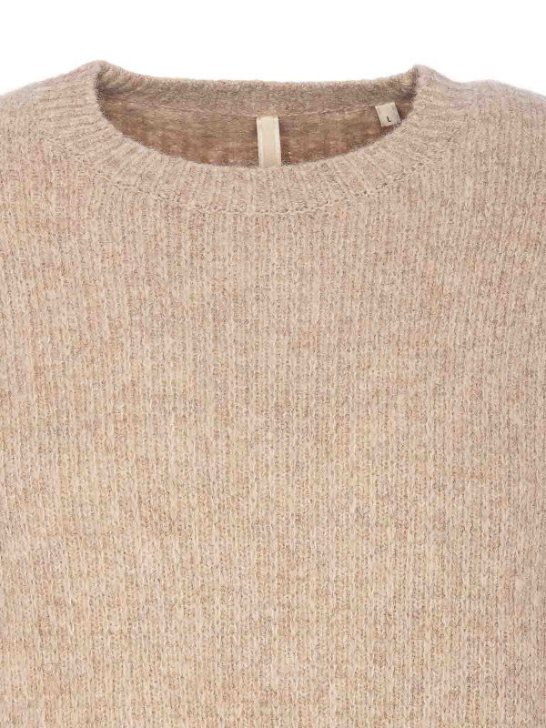 Beige Yak Sweater Crewneck Long Sleeves shop online: SUNFLOWER