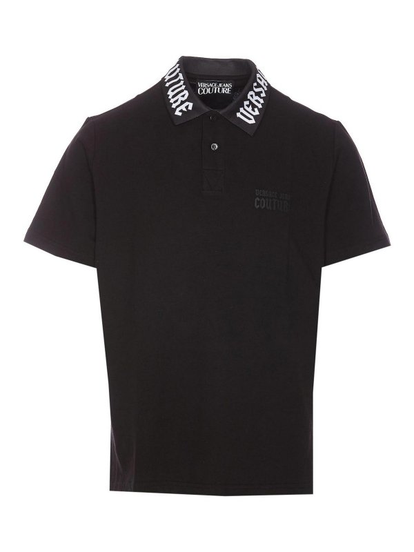 Versace Jeans Couture: polo - Polo regolare con logo gotico