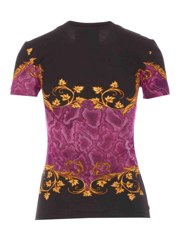Versace Jeans Couture: t-shirt online - T-shirt Couture nera girocollo stampata