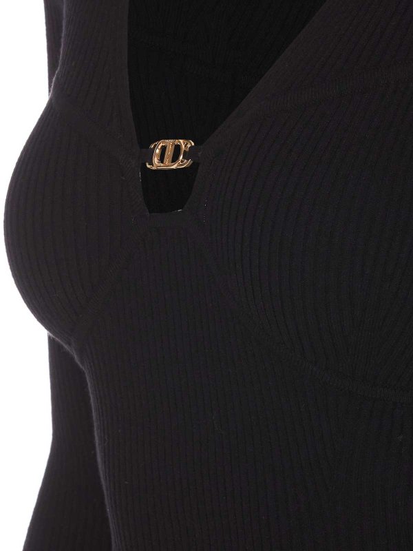 The Best Shops TWINSET: Suéteres con cuello pico - Suéter Cuello Redondo - Negro