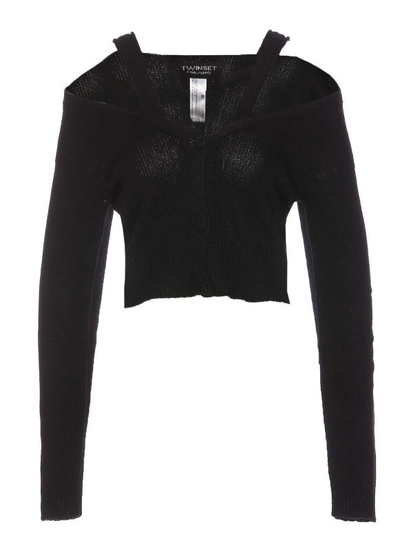 TWINSET: cardigans - Cropped Cardigan