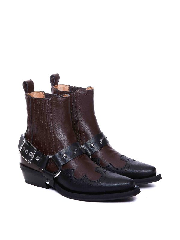 アンクルブーツ - ブラウン shop online: GANNI