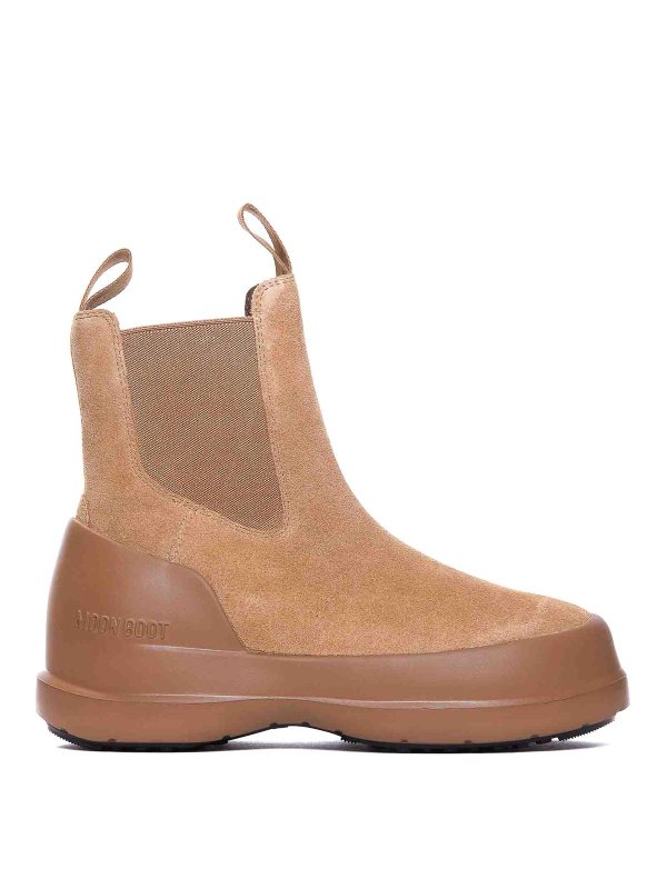 Moon Boot: Bottines - Bottes - Beige