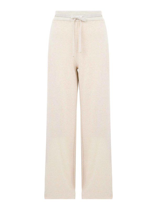 D.EXTERIOR: Trousers Shorts - Wide-Leg Trousers With Drawstring At Waist