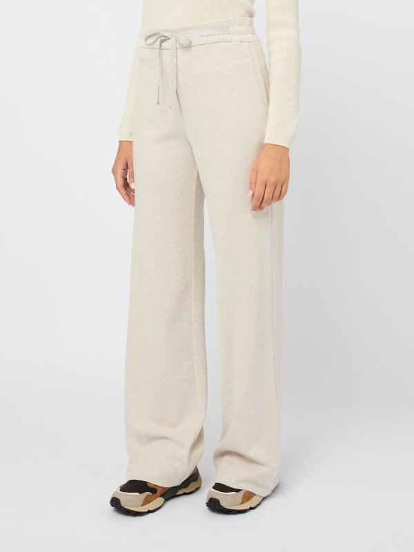 The Best Shops D.EXTERIOR: Trousers Shorts - Wide-Leg Trousers With Drawstring At Waist