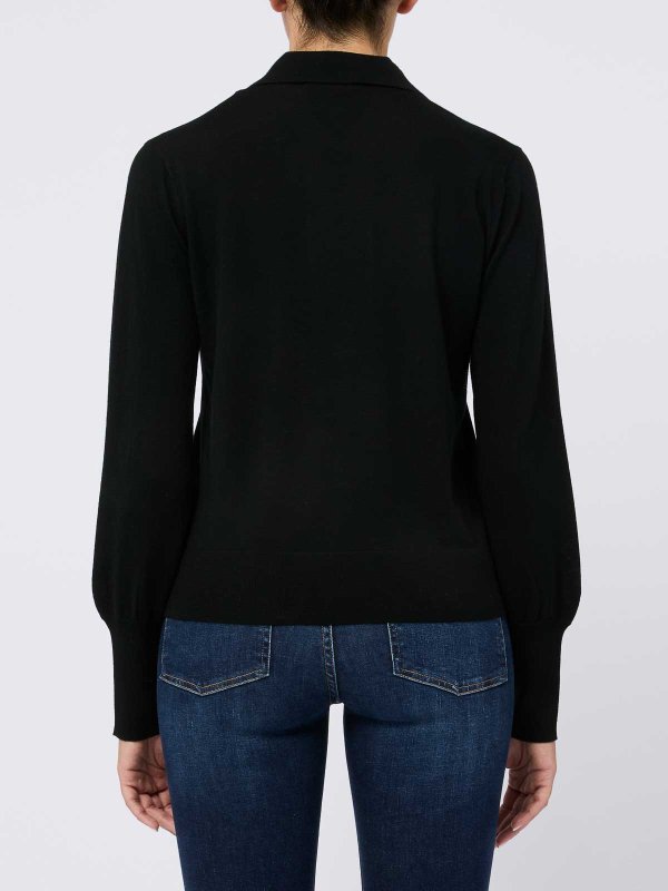 クルーネック - 黒 shop online: Kangra Cashmere