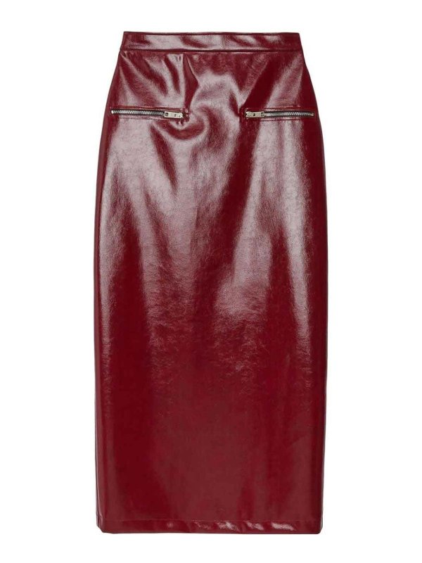 m.s.g.m.: Knielange und Midi Röcke - Midirock - Dunkelrot