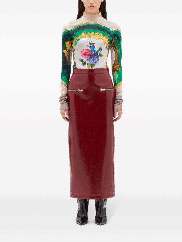 m.s.g.m.: Knielange und Midi Röcke online - Midirock - Dunkelrot