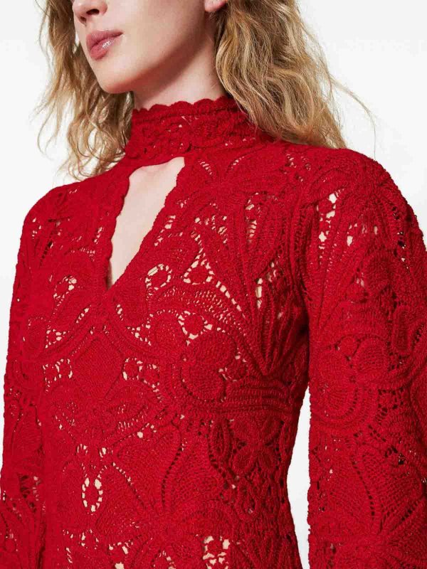 TWINSET: Suéteres con cuello pico online - Suéter Cuello Redondo - Rojo