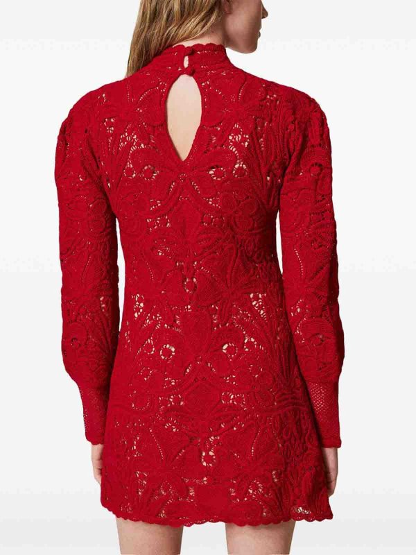 The Best Shops TWINSET: Suéteres con cuello pico - Suéter Cuello Redondo - Rojo