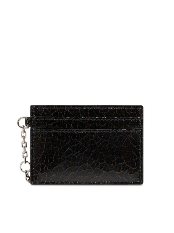 ALEXANDER MCQUEEN: clutches online - Calf Leather Cardholder With Logo Lettering