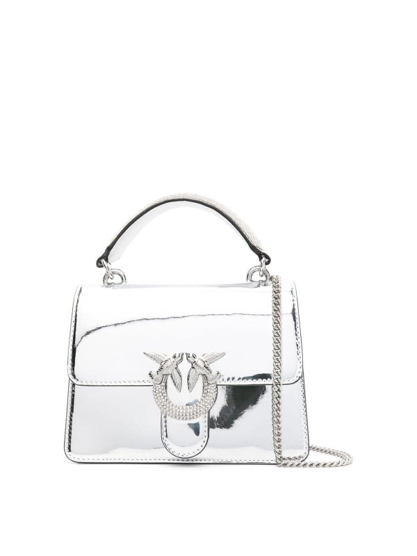 Pinko: Handtaschen - Shopper - Silber