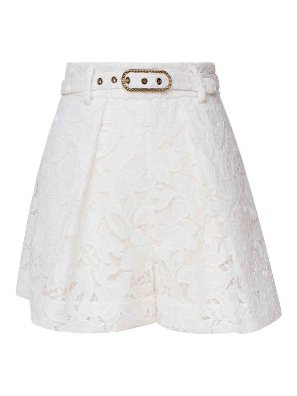 ZIMMERMANN: Trousers Shorts - Nature Lace Shorts